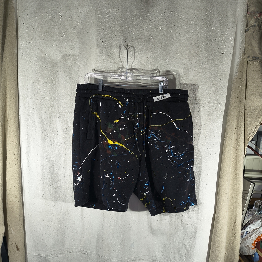 Timothy Designs Men's Size XXL Black Fleece Shorts /Unique Street Wear Art Dsign